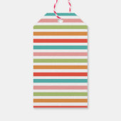 Fröhliche Weihnachts-farbenfrohe Retro-Ornamente Geschenkanhänger (Rückseite)