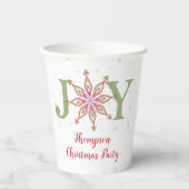 Fröhliche Weihnachts farbenfrohe Snowflake Typogra Pappbecher (Vorderseite)