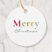 Fröhliche Weihnachts farbenfrohe Textfamilie Geschenkanhänger (Rückseite)