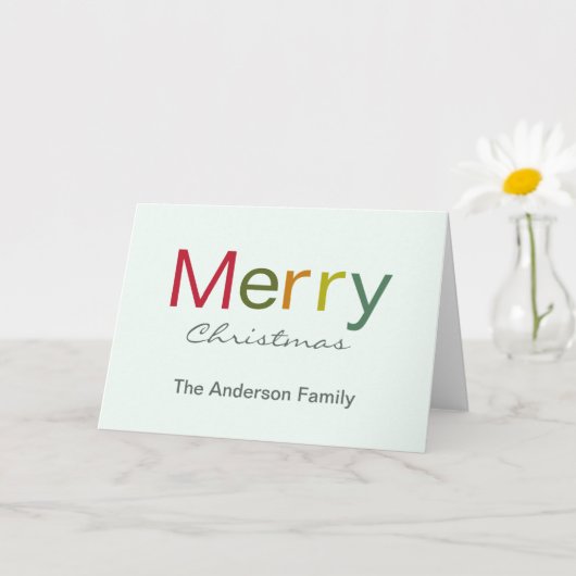 Fröhliche Weihnachts farbenfrohe Textfamilie Karte (Kleine Pflanze)