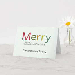Fröhliche Weihnachts farbenfrohe Textfamilie Karte