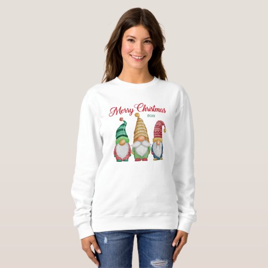 Fröhliche Weihnachts-farbenfrohe Wasserfarbenwelt Sweatshirt (Vorne ganz)