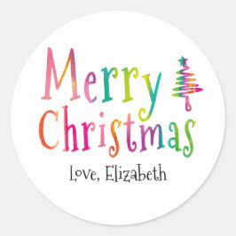 Fröhliche Weihnachts-farbige Angewohnheit Runder Aufkleber