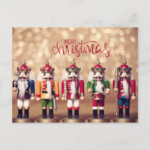 Fröhliche Weihnachts-farbige Nutcrackers Feiertagspostkarte