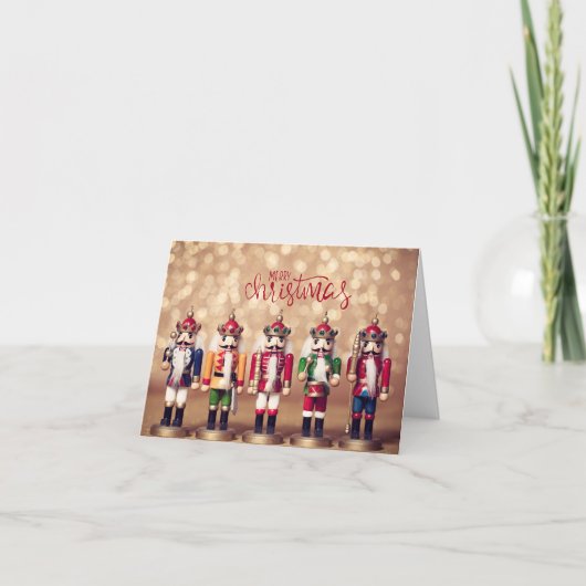 Fröhliche Weihnachts-farbige Nutcrackers Karte (Vorderseite)