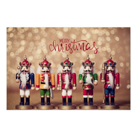 Fröhliche Weihnachts-farbige Nutcrackers Poster (Vorderseite)