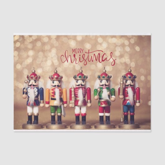 Fröhliche Weihnachts-farbige Nutcrackers Seidenpapier (Vorderseite)