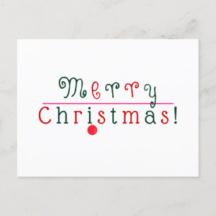 Fröhliche Weihnachts-Farbschrift & Hanging-Ornamen Postkarte