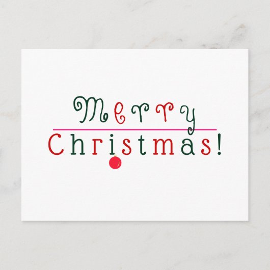 Fröhliche Weihnachts-Farbschrift & Hanging-Ornamen Postkarte (Vorderseite)