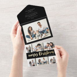 fröhliche Weihnachts-Foto-Collage All In One Einladung