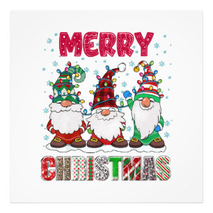 Fröhliche Weihnachts-Gnom-Familie Lustiger Weihnac Fotodruck