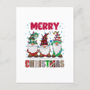Fröhliche Weihnachts-Gnom-Familie Lustiger Weihnac Postkarte