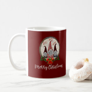 Fröhliche Weihnachts-Gnome Rustikal, Kariert, Tren Kaffeetasse