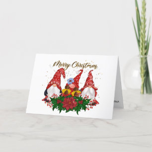 Fröhliche Weihnachts-Gnome Weihnachtskarte Feiertagskarte