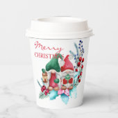 Fröhliche Weihnachts-Gnomes-Papier-Cups Pappbecher (Rückseite)