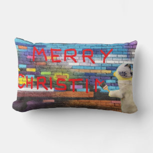 Fröhliche Weihnachts-Graffiti-Kissen Lendenkissen