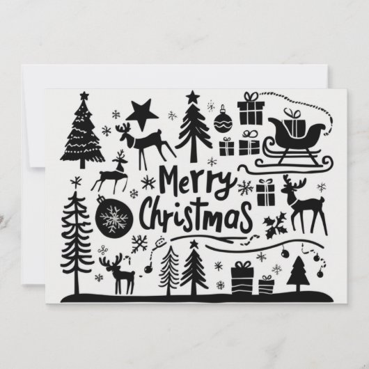 Fröhliche Weihnachts-Grafikkarte Feiertagskarte (Vorderseite)