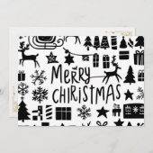 Fröhliche Weihnachts-Grafikkarte Feiertagskarte (Vorne/Hinten)