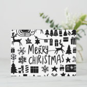 Fröhliche Weihnachts-Grafikkarte Feiertagskarte (Stehend Vorderseite)