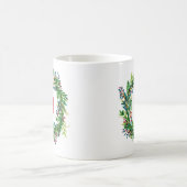 Fröhliche Weihnachts-Grußkranz-Monogramm-Initiale Kaffeetasse (Mittel)