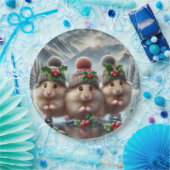 Fröhliche Weihnachts-Hamster Pappteller (Party)