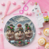 Fröhliche Weihnachts-Hamster Pappteller (Party)