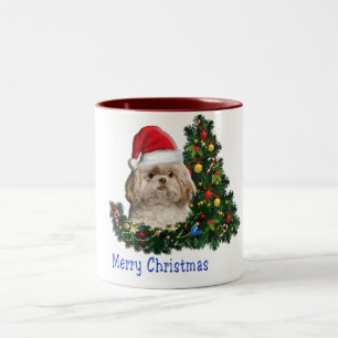 Fröhliche Weihnachts Hunde Zweifarbige Tasse