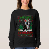 Fröhliche Weihnachts-Lighting Ugly Boston Terrier  Sweatshirt (Vorderseite)