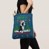 Fröhliche Weihnachts-Lighting Ugly Boston Terrier Tasche (Von Nahem)