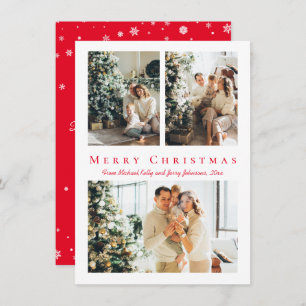 fröhliche Weihnachts-Rot-Script-Fotos sammeln Urla Feiertagskarte