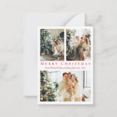 fröhliche Weihnachts-Rot-Script-Fotos sammeln Urla Mitteilungskarte (Vorderseite)