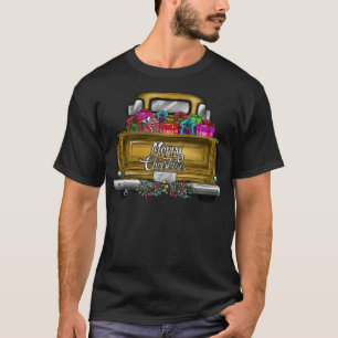 Fröhliche Weihnachts-Truck lustige Lama-Geschenke T-Shirt