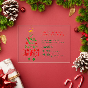 Fröhliche Weihnachts-Typografie Klassisches Lied Acryleinladungen