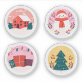 Fröhliche Weihnachtsaufkleber-Sammlung Aufkleber (Vorderseite)