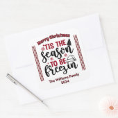 Fröhliche Weihnachtsaufkleber zum Feiern Quadratischer Aufkleber (Umschlag)