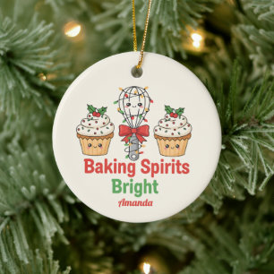 Fröhliche Weihnachtsbäckerei lustiger Weihnachtssc Keramik Ornament