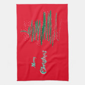 Fröhliche Weihnachtsbaum-Schneeflocken Küchentuch (Vertikal)