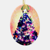 Fröhliche Weihnachtsbaum-Verzierung des Keramik Ornament (Hinten)