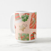 Fröhliche Weihnachtsbaumbauten Kaffeetasse (Vorderseite Links)
