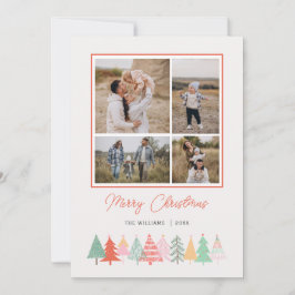 Fröhliche Weihnachtsbäume Gemütlich 4 Foto Urlaub Feiertagskarte