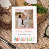 Fröhliche Weihnachtsbäume Gemütliches Foto Weihnac Feiertagskarte