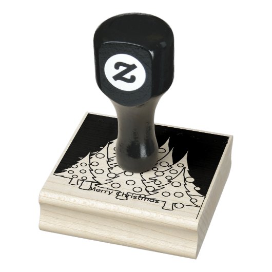 Fröhliche Weihnachtsbäume Gummistempel (Stempel)