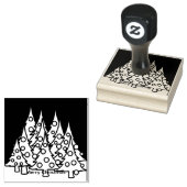 Fröhliche Weihnachtsbäume Gummistempel (Stempel)
