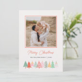 Fröhliche Weihnachtsbaumen Gemütliches Foto Feiertagskarte (Stehend Vorderseite)