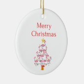 fröhliche Weihnachtsbeleuchtung Keramik Ornament (Rechts)