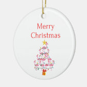 fröhliche Weihnachtsbeleuchtung Keramik Ornament (Links)