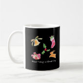 Fröhliche Weihnachtsbotschaft Holiday-Illustration Kaffeetasse (Links)