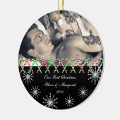 Fröhliche Weihnachtsbrauch-Bild-Schneeflocken Keramikornament (Links)