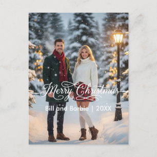 Fröhliche Weihnachtscouches Foto Front Feiertagspostkarte