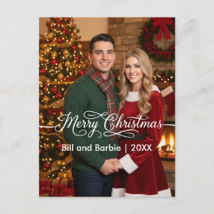 Fröhliche Weihnachtscouches Foto Front Feiertagspostkarte